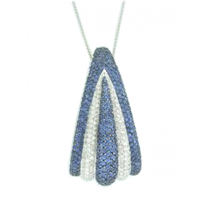 7.9ct Diamond & Blue Sapphire 18k White Gold Pendant
