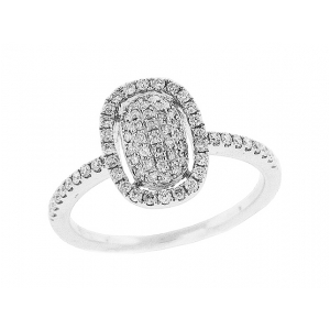 .38 ct Pave Round Diamond 18k Gold Engagement Ring
