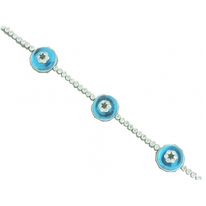 1.75 ct Bezel Set Diamond Evil Eye 18k White Gold Bracelet