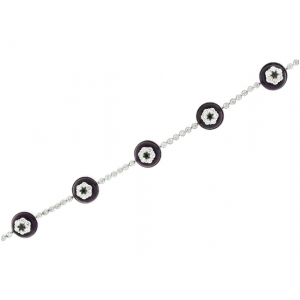 2.12ct Bezel Set Diamond 18k White Gold Purple Evil Eye Bracelet