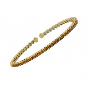 2.17ct Yellow Sapphire 18k Gold Ladies Bangle Bracelet