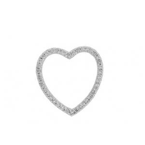 .61 ct Pave Diamond 18k White Gold Open Heart Pendant