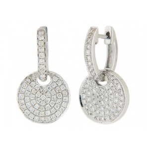 0.60ct Mini Circle Shape Diamond Huggie Dangle Earrings