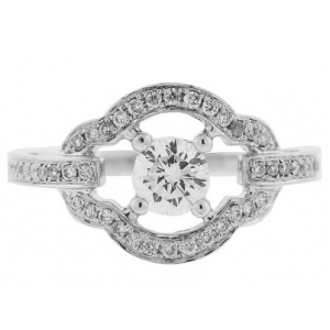 Round Diamond 18k White Gold Ring