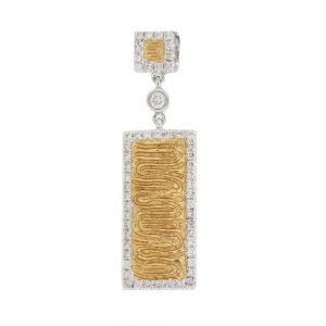 0.20ct Diamond 18k Two Toned Gold Double Square Pendant