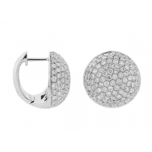 Celebrity Style Pave Diamond Ball 18k Gold Earrings
