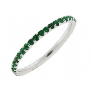 .50 ct Round Emerald 18k Gold Stackable Eternity Band