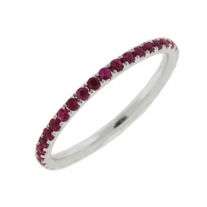 .56 ct Round Ruby 18k Solid Gold Stackable Eternity Band