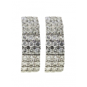 8.79ct 3 Row Pave Diamond Clip On Huggie Earring