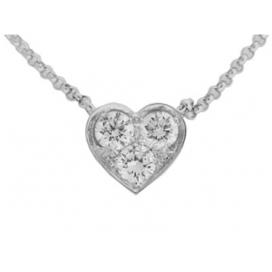 .36 ct Diamond 18k Gold Heart Pendant With 16" Chain