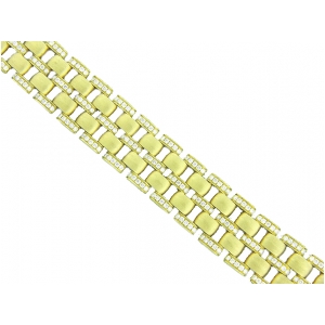 18k Yellow Solid Gold Unisex 4.67 ct Diamond Link Bracelet