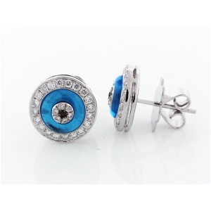 .62ct Diamond 18k White Gold Evil Eye Stud Earrings