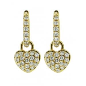 0.65ct Convertible Diamond Dangle Heart Shape & Gold Hoop Earring