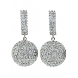 13.48ct Diamond Circle Shape Clip On Dangle Earring
