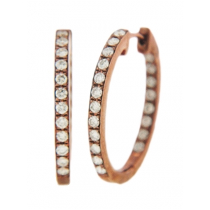 0.82ct Diamond 18k Pink Gold Hoop Earrings