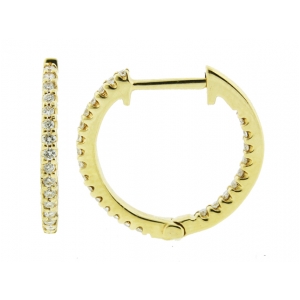 18k Yellow Gold & 0.17ct Diamond Mini Hoop Earrings