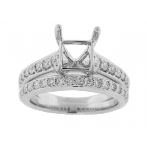 Diamond 18k White Gold Bridal Set Wedding Rings