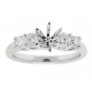 5 Stone Diamond 18k White Gold Engagement Ring