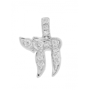Judaica 18k Gold Diamond Chai Life Charm