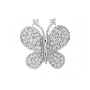 1/2ct Pave Diamond 18k White Gold Butterfly Pendant