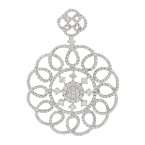 3.32ct Diamond Curvy Flower Shape Pendant