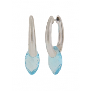 9.41ct Sky Blue Topaz 18k White Gold Hoop Earrings