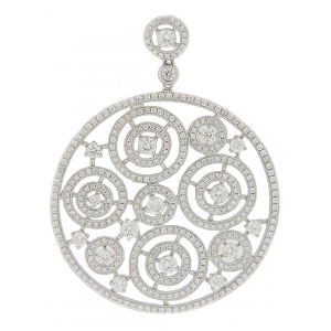 18k White Gold Diamond Multi Circle Pendant