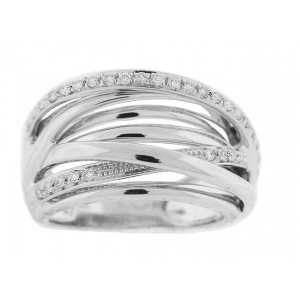 Diamond Multi Band 18k White Gold Fashion Ring