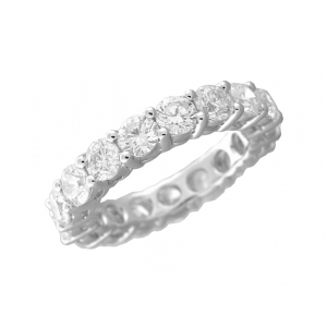 3.8 ct Diamond 18k White Gold Wedding Eternity Band
