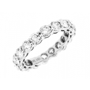 2.8 ct Diamond Eternity Wedding Band 18k White Gold