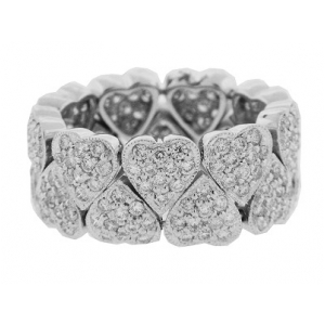 2.50ct Diamond 18k Gold Multi Heart Flexible Milgrain Ring
