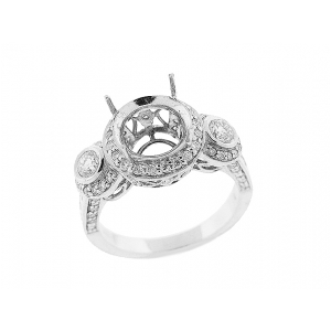 .82 ct Three Stone Diamond Semi Mounting Engagement Ring