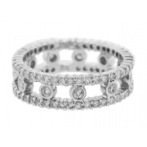 1.26 ct Diamond Bezel & Pave 18k White Gold Eternity Band