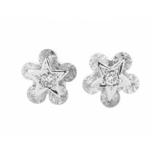 .70 ct Round Diamond 18k White Gold Star Stud Earrings