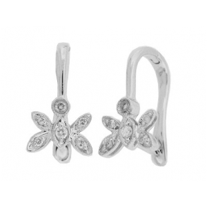 Kids & Teen Diamond 18k Gold Butterfly Dangle Earrings
