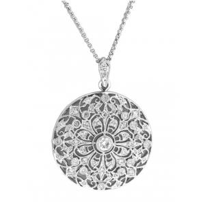 Vintage 0.80 ct Diamond Double Chain 18k White Gold Necklace