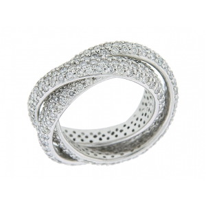 4.01ct Pave Diamond 18k White Gold Rolling Ring