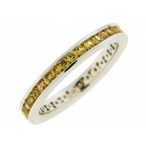 .83 ct Channel Set Yellow Sapphire 18k Gold Eternity Ring