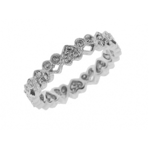 Stackable Diamond 18k White Gold Eternity Band