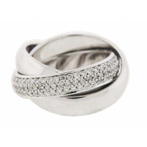 1 ct Diamond Three Band Rolling Ring 18k White Gold