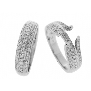 Pave Diamond 18k White Gold Bridal Sets Wedding Rings