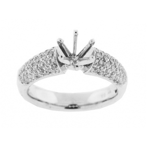 .63 ct Semi Mount Round Diamond Engagement 18k Gold Ring