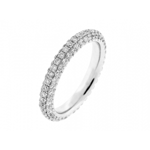 1.31 ct Pave Diamond Three Sided 18k Gold Eternity Band