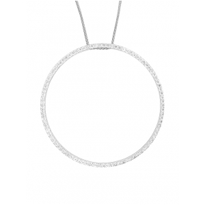 1.40 ct Diamond Circle of Love Pendant 18k White Gold