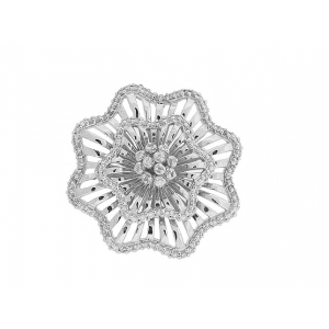 1/2ct Diamond 18k White Gold Flower Fashion Pendant