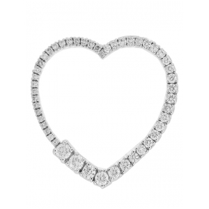 1.87ct Diamond 18k White Gold Journey Heart Pendant