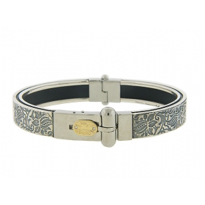 SAURO Diamond 18k Gold & Stainless Steel Men's Etched Bracelet