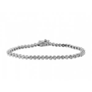 2.00ct Diamond 14k Gold Semi Bezel Tennis Bracelet