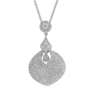 Pave Diamond 18k White Gold Elegant Necklace