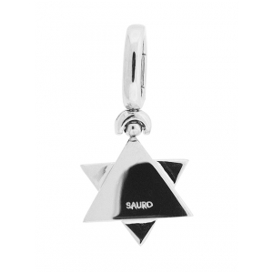 SAURO Italy 18k White Gold Star of David Pendant